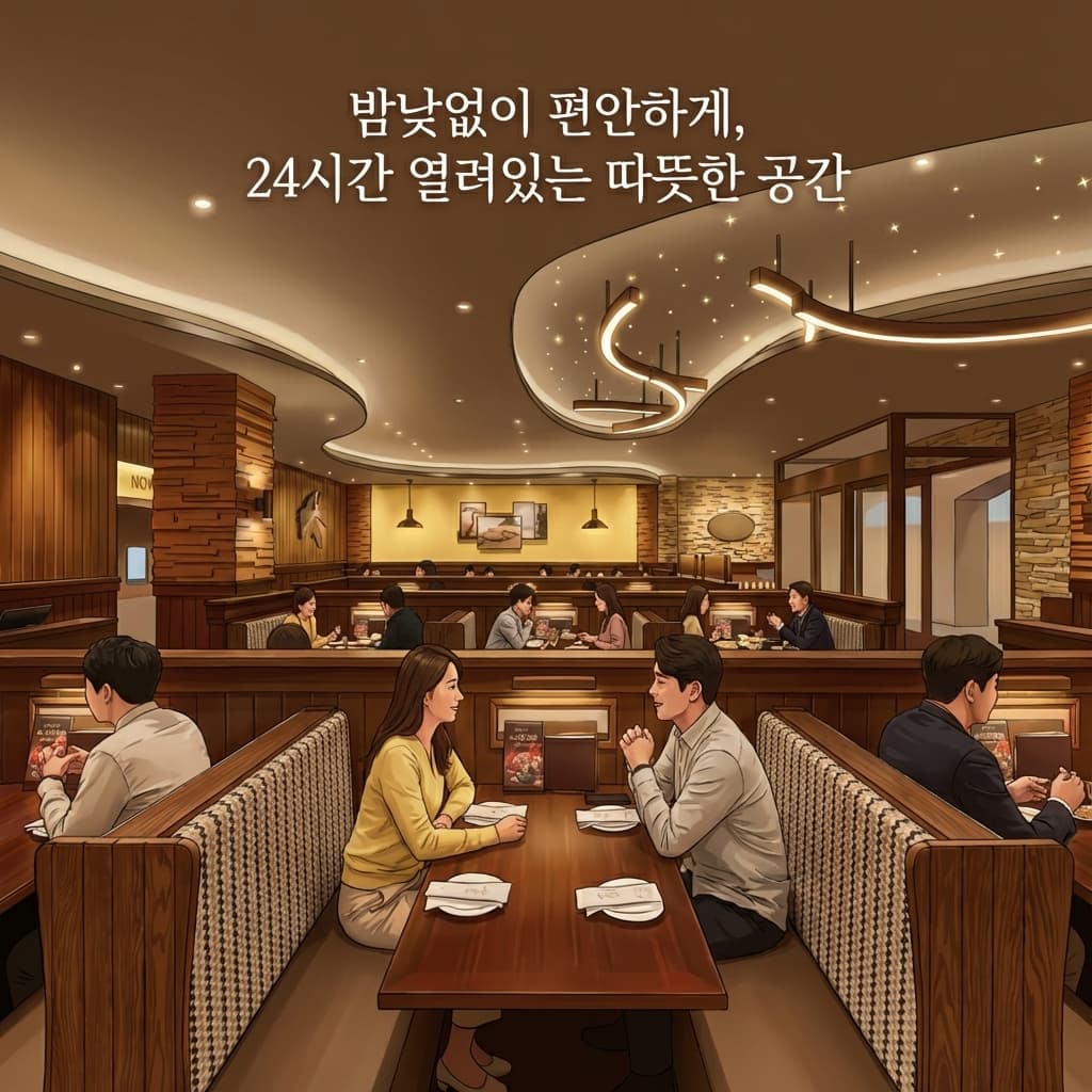 언제든 찾아와 즐기는 행복, {businessName}의 24시간 친절함