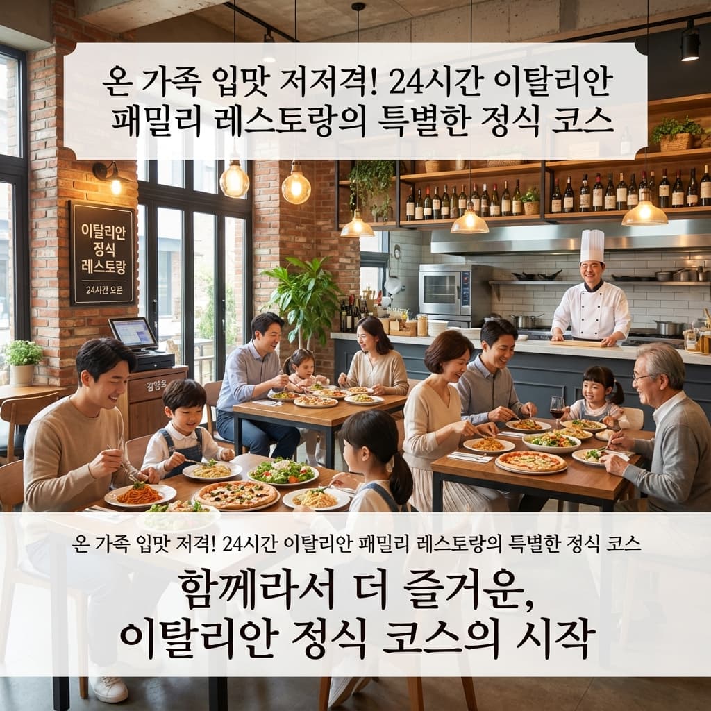 온 가족 입맛 저격! 24시간 이탈리안 패밀리 레스토랑의 특별한 정식 코스